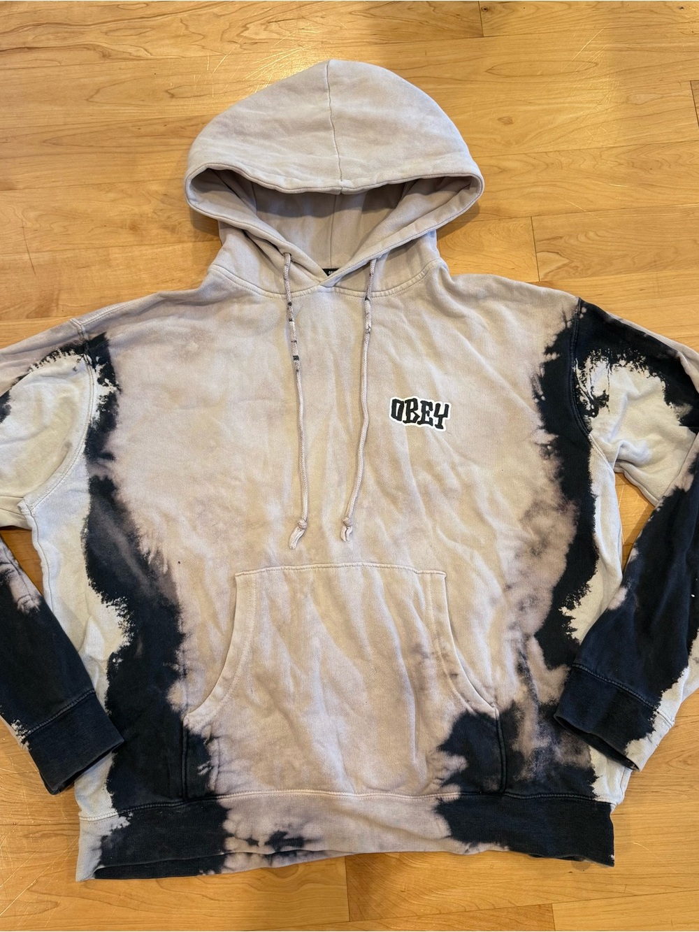 OBEY Basic Tie Dye Bleach Spill Hoodie Men’s L Graphic